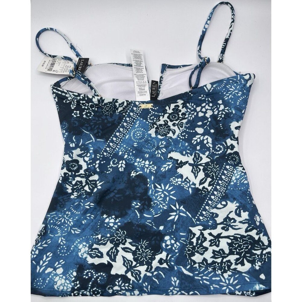 Ralph Lauren Blue and White Floral Tankini Top - Picture 4 of 5